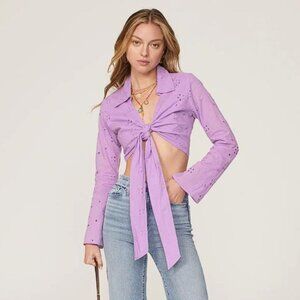 ASHLEY PARK x RTR Women's Purple Eyelet Top Size 8